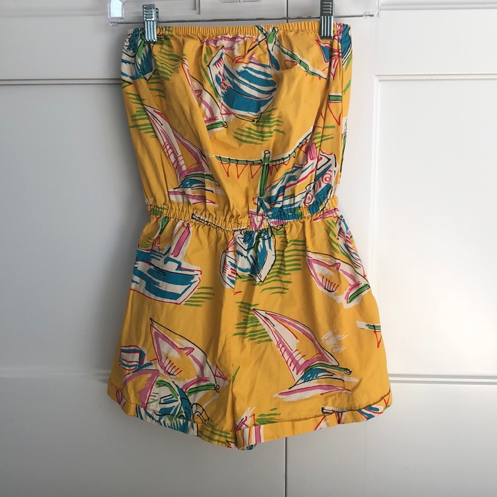 Urban Outfitters Printed strapless jumpsuit